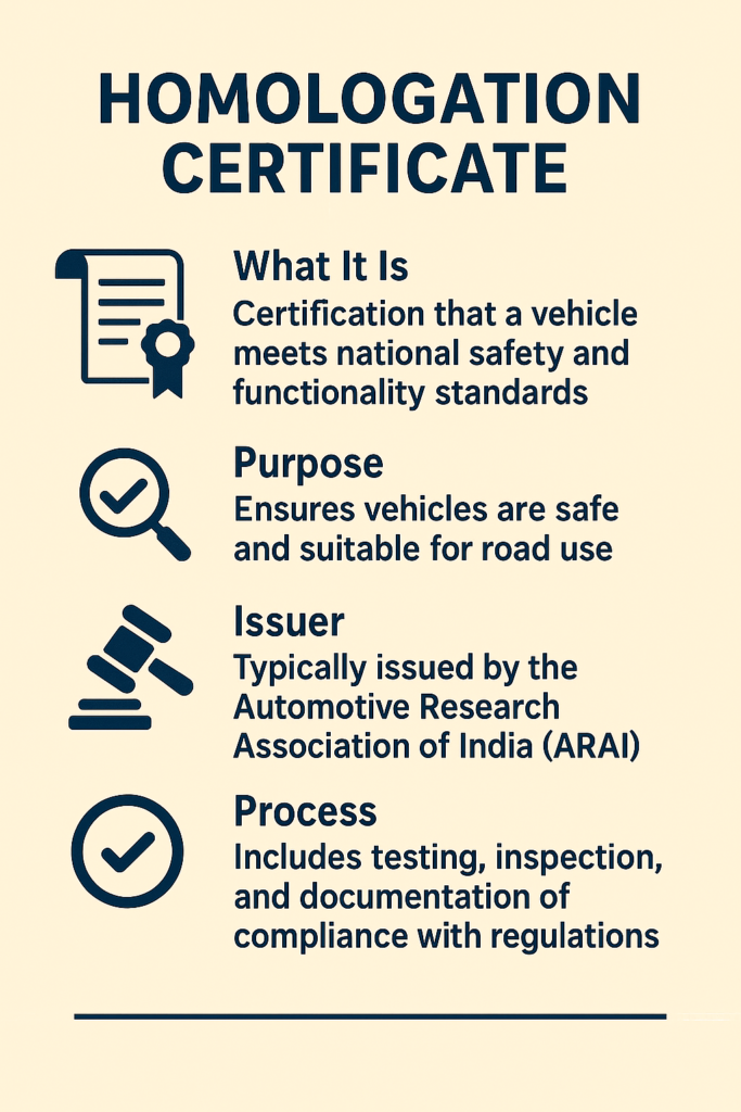 Homologation Certificate
